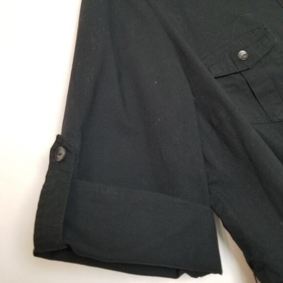 Merona Size XXL Black Stretch Cotton Blend 4 Pocket Women's Buttonfront Dress - Picture 4 of 9